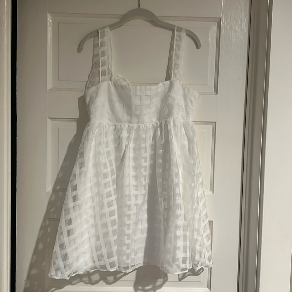 AMANDA UPRICHARD Russo white check dress